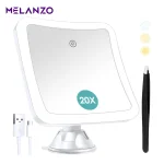 آینه بزرگ نما 20 برابر زوم با نور LED | مناسب آرایش و اصلاح دقیق