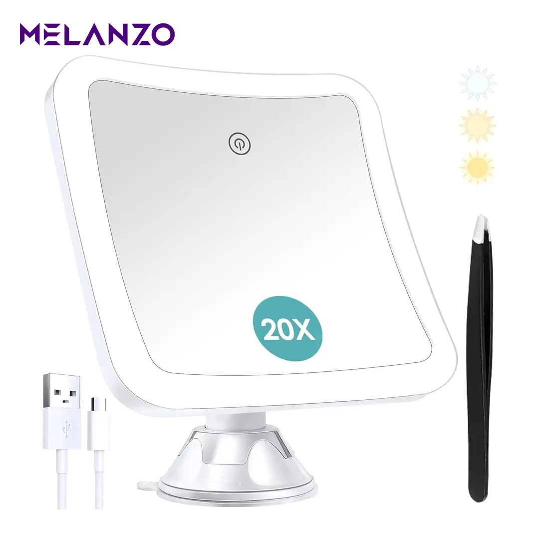 20X MAGNIFYING MIRROR آینه بزرگ نما 20 برابر زوم با نور LED | مناسب آرایش و اصلاح دقیق - Image 1